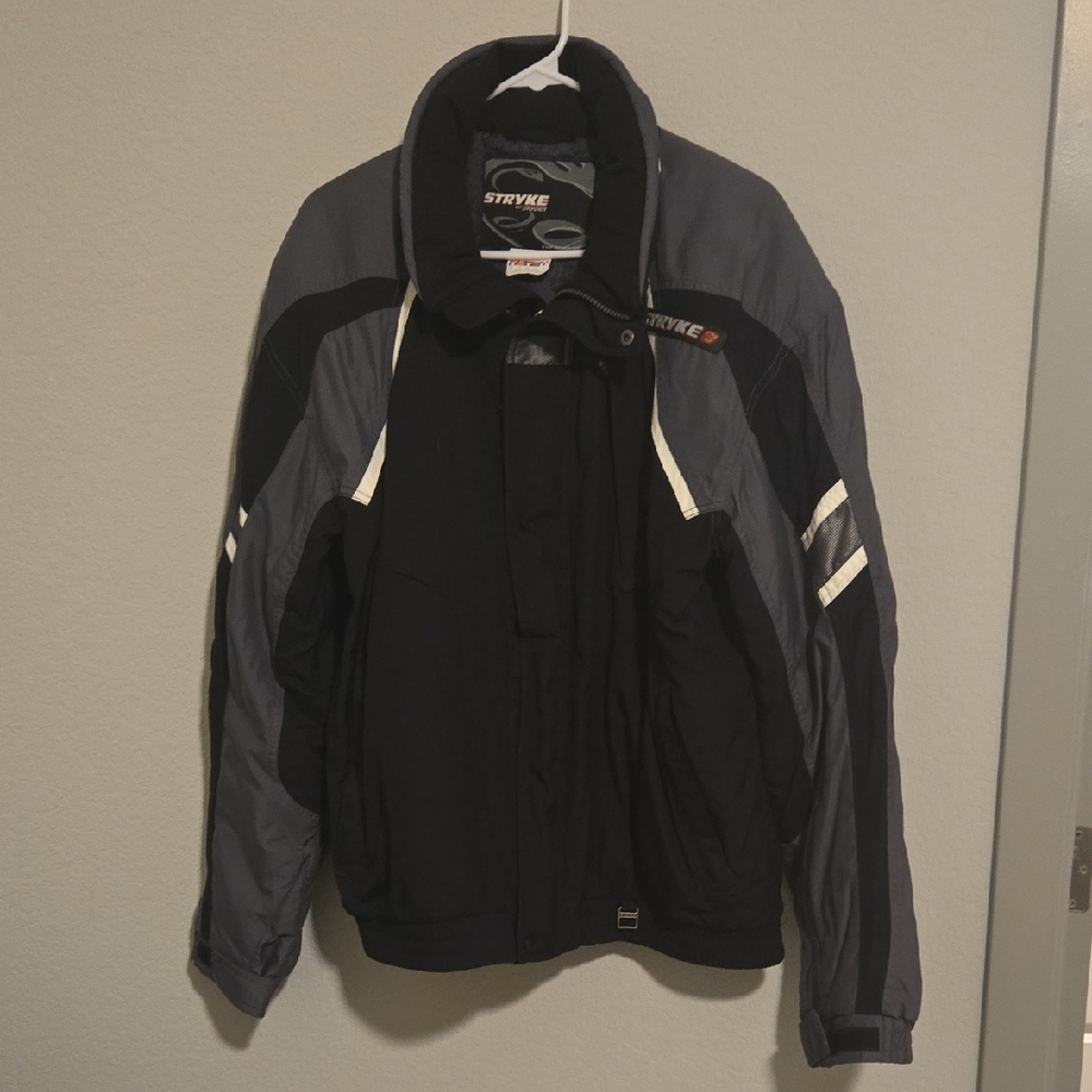Men's Black and Gray Stryke By Spyder Winter Snow Jacket Coat Vintage
